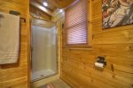 Loft Master Bathroom with a Shower Stall 